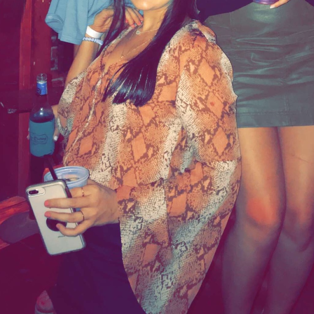 Snake print top - WORN ONCE.